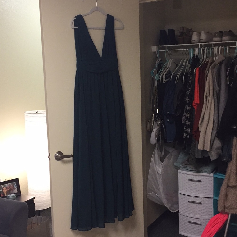 Lulu’s brand floor-length dress with leg slit